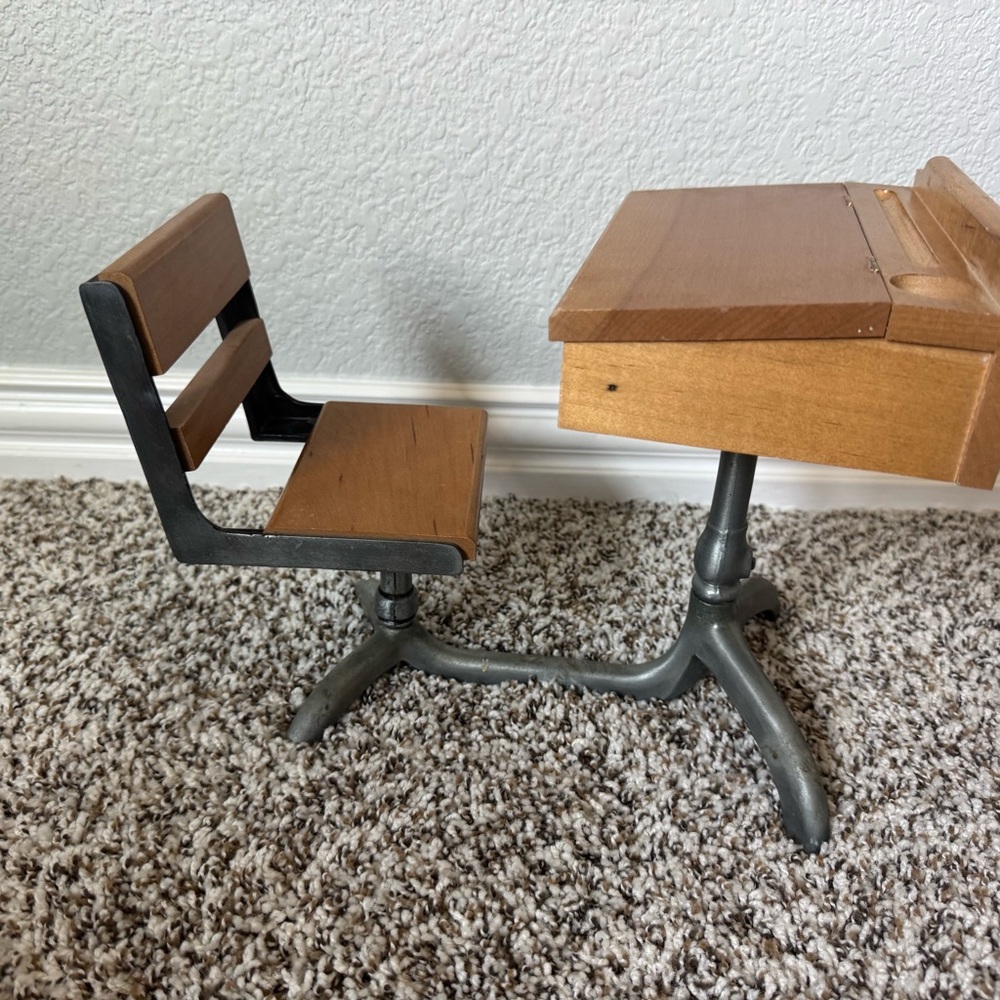 American Girl Brown and Gray Office Desk Set with Storage